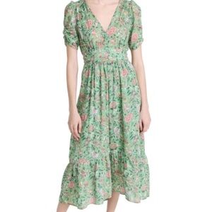 XIRENA GREEN FLORAL MAXI DRESS. Size Small in great condition ..